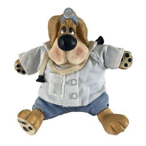 Vintage Russ Dr‎ Will B Better 2532 Doctor Healthcare Dog Resin Head Plush Body